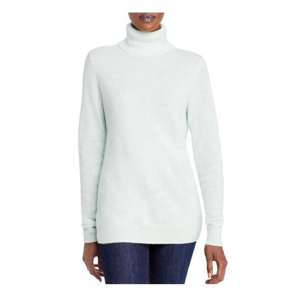 C by Bloomingdale’s Sweater, Glacier Blue, 100% Cashmere, Turtleneck, Soft Knit - Picture 1 of 14